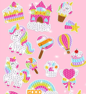Preview: Diamond Painting Einhorn Kinderset Schlüsselanhänger